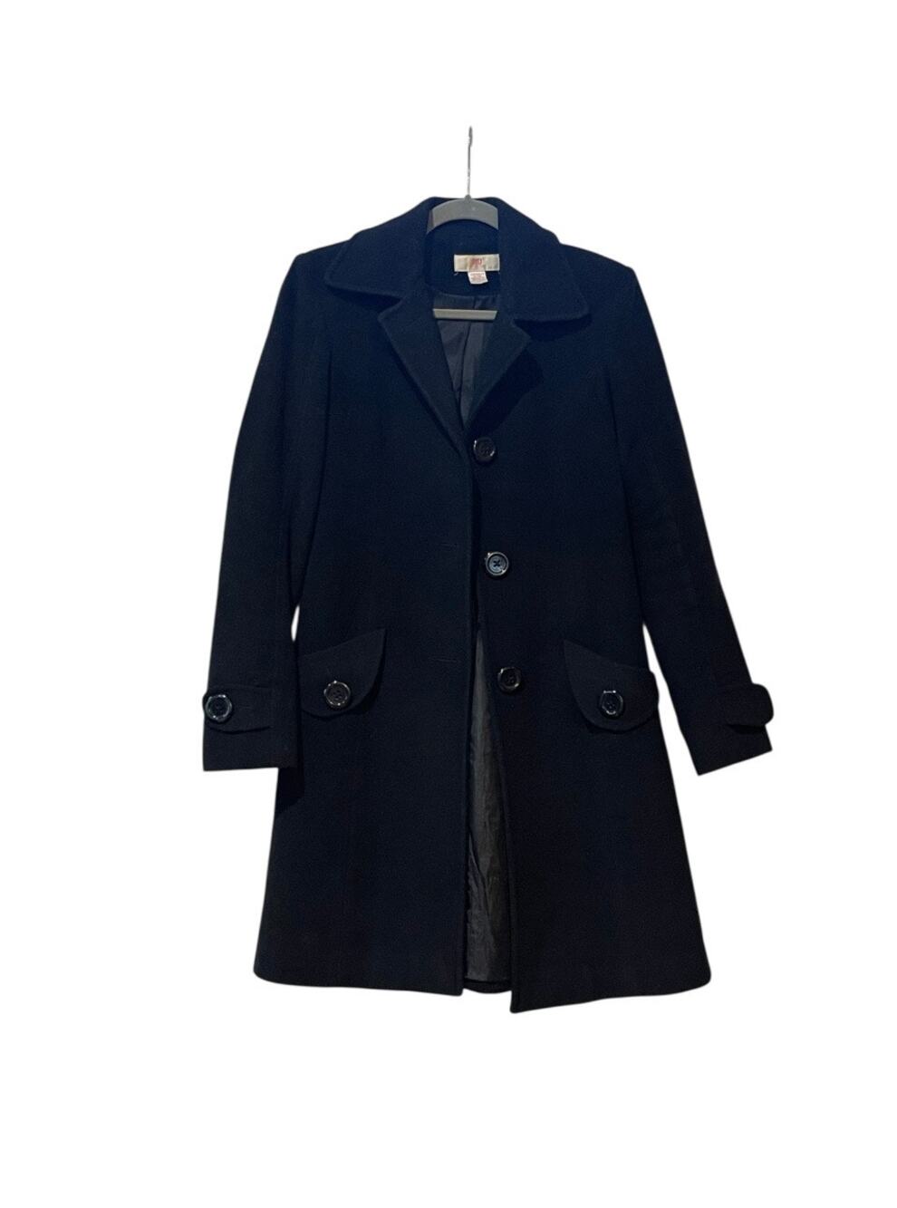 JLO Jennifer Lopez Black Wool Coat Size XS